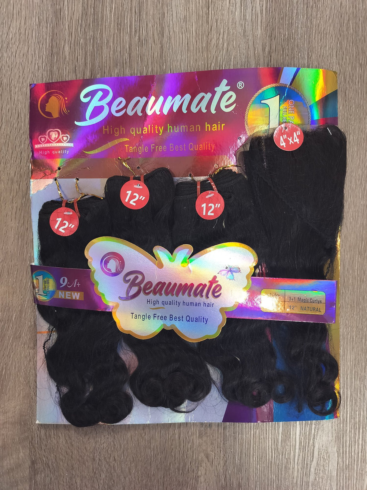 Beaumate 12" magic curly blended human hair in Natural Black, photo 5
