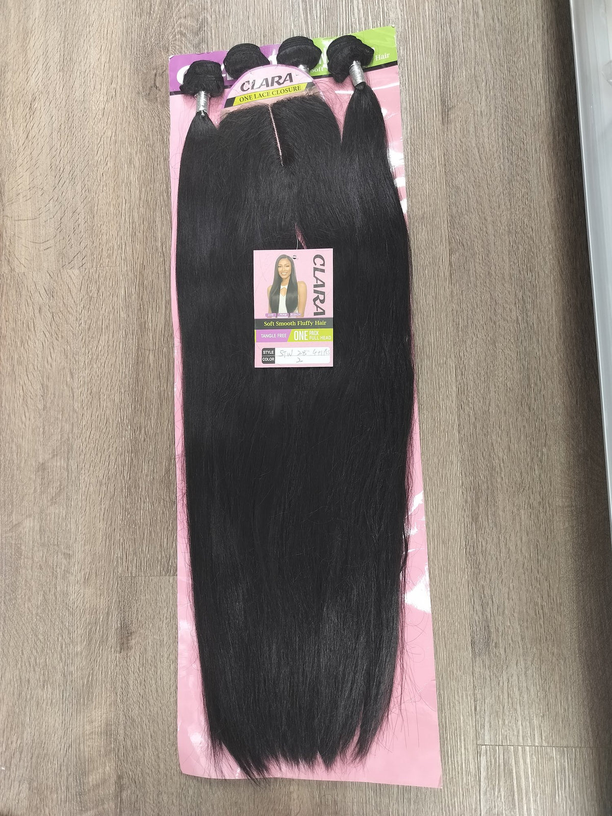 Clara 28" straight blended human hair in Natural Black, photo 5