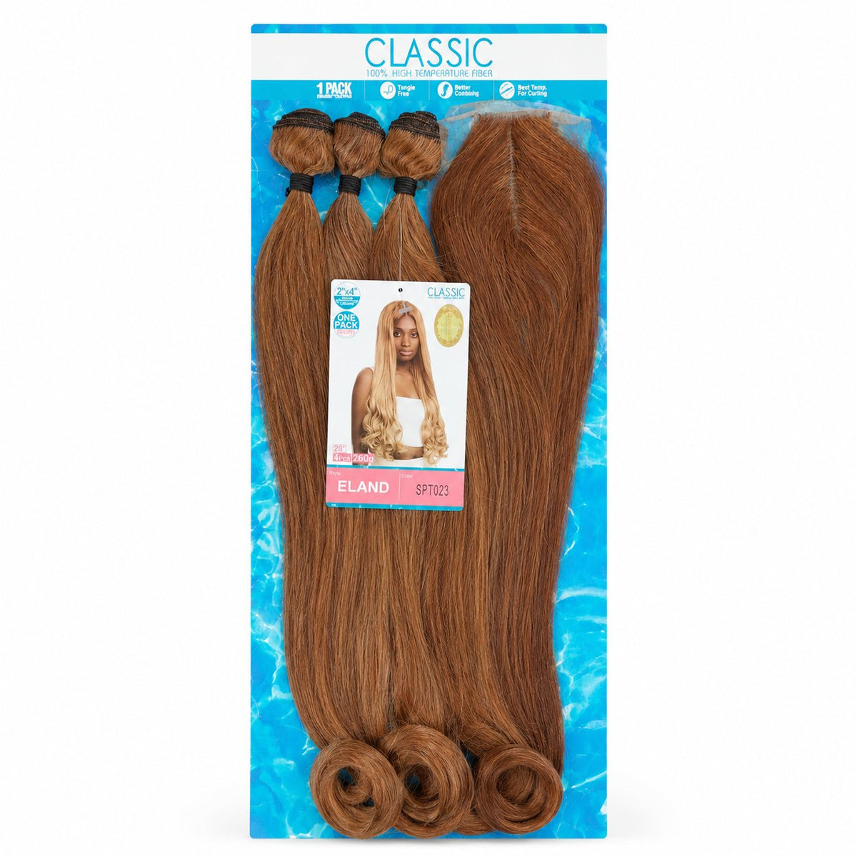 Classic 28" Straight synthetic weave pack, Brown