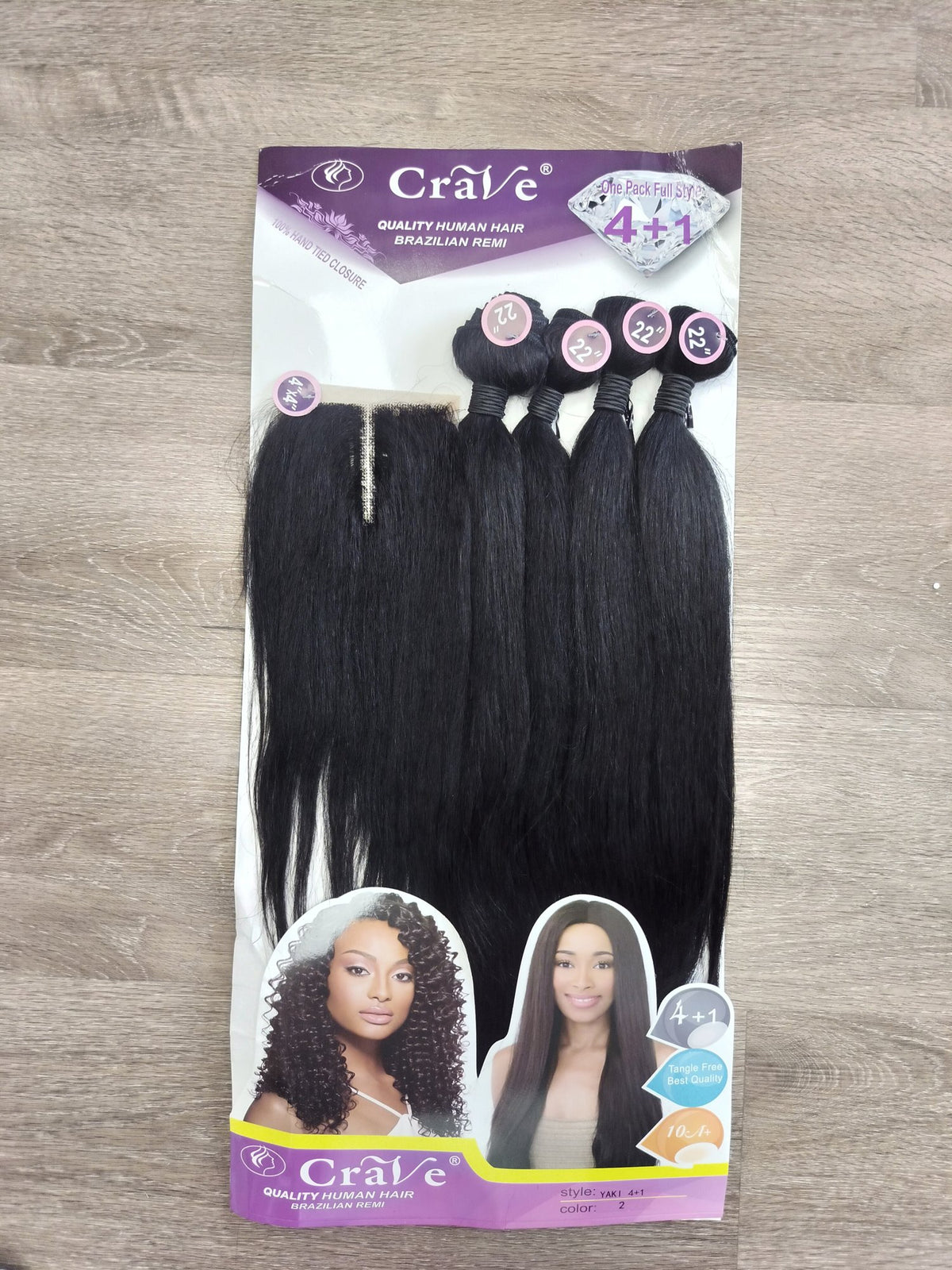 Crave 22" yaki straight blended human hair in Color 2, photo 5