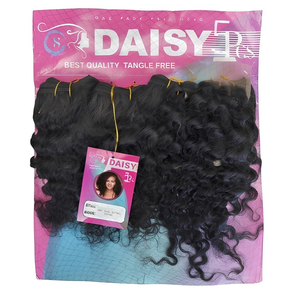 Daisy 10" Deep Wave blended human hair pack, Natural