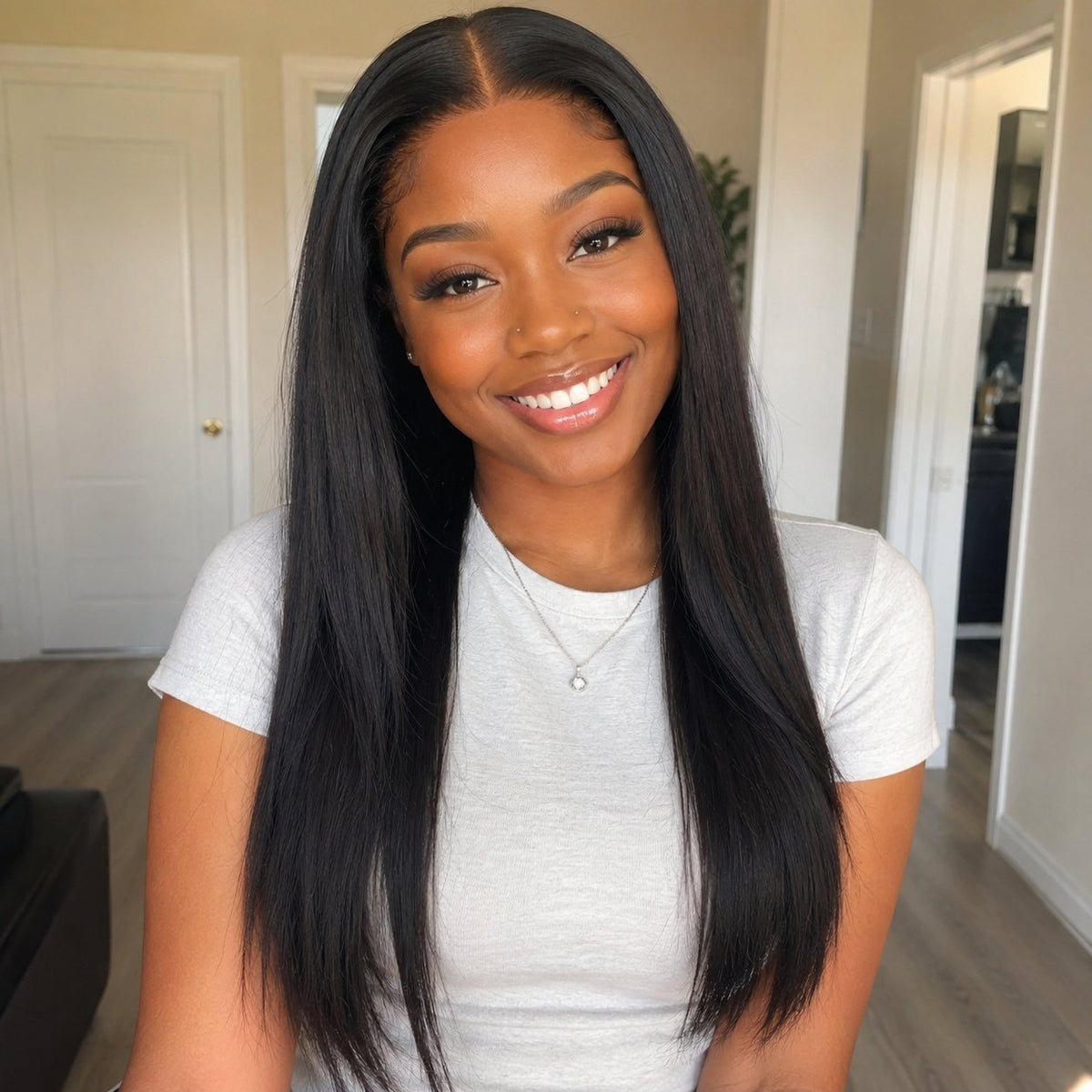 Emotion 18" straight blended human hair in Natural Black, photo 3