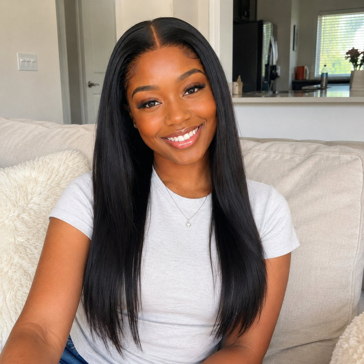 Emotion 18" straight blended human hair in Natural Black, photo 4