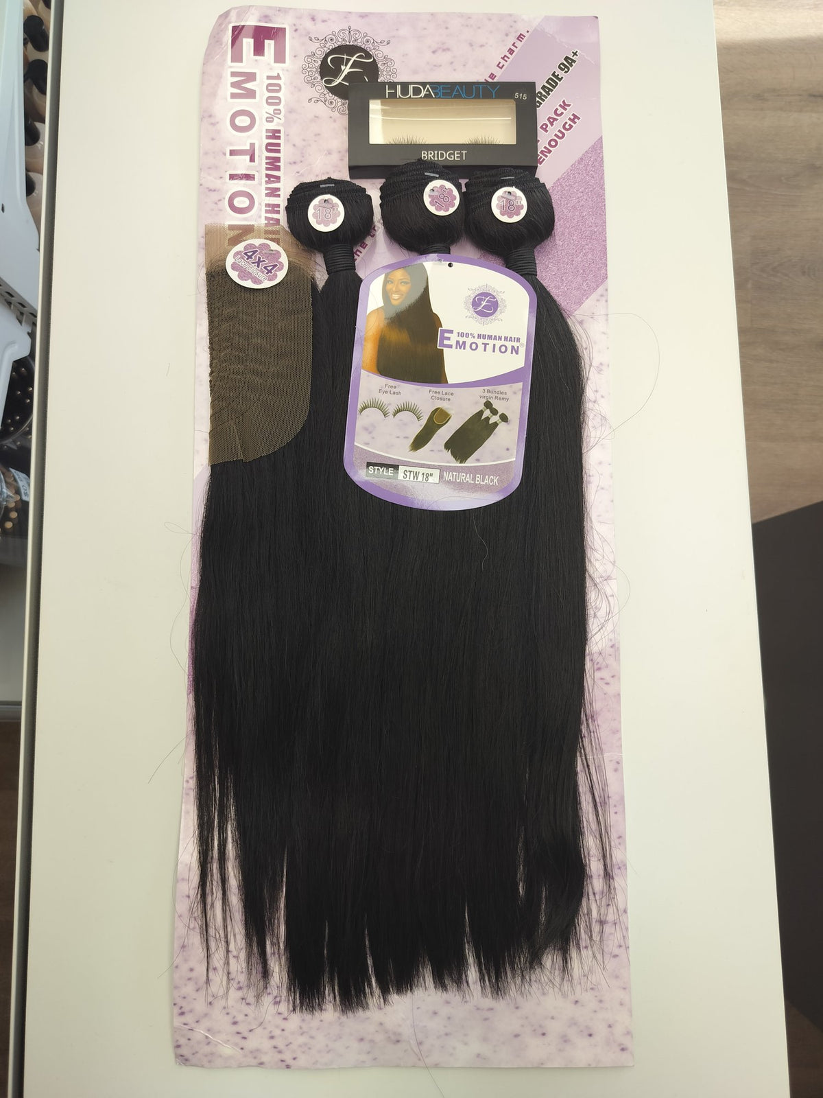 Emotion 18" straight blended human hair in Natural Black, photo 5