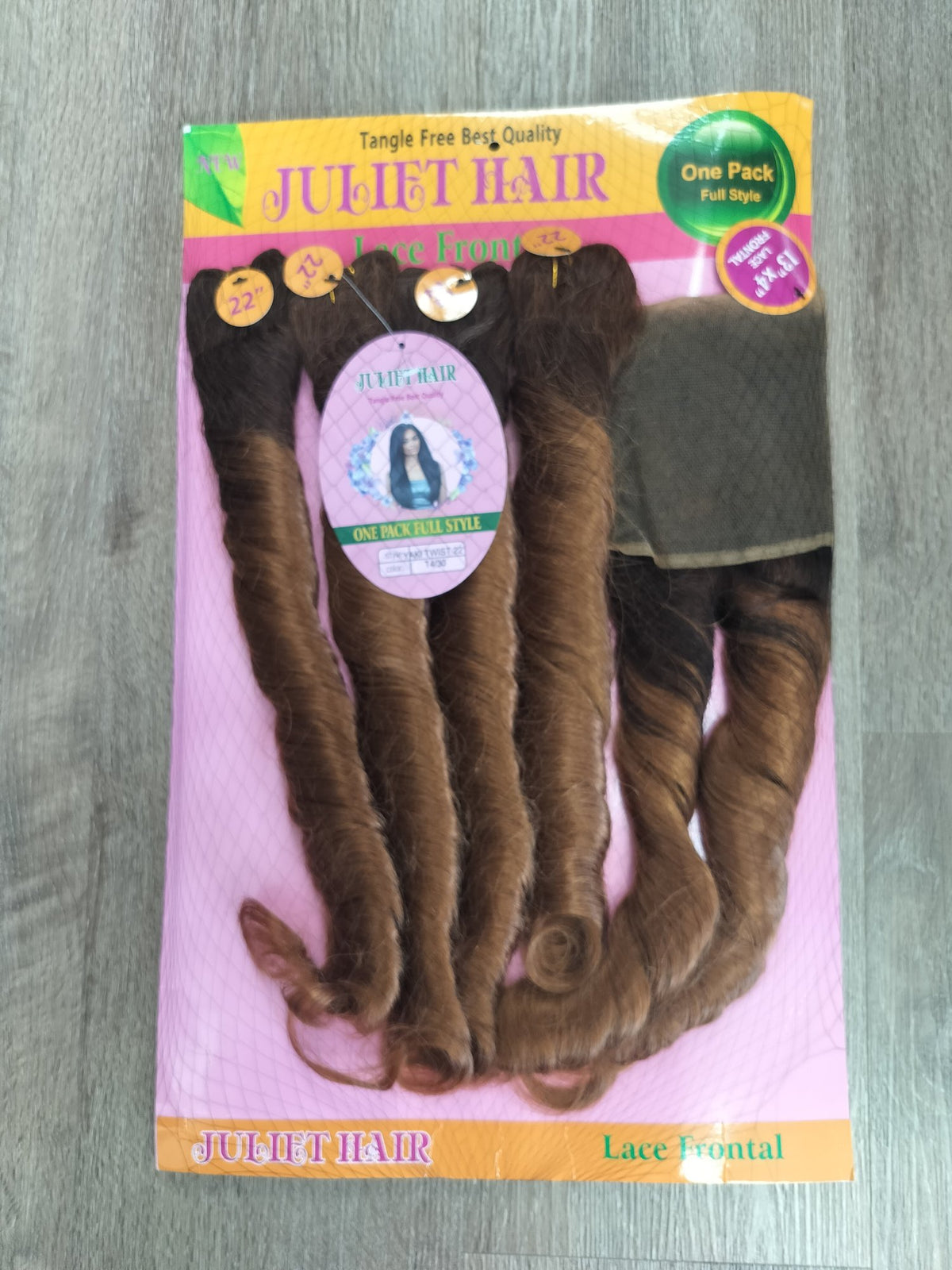 Juliet Hair 22" yaki twist blended human hair in T4/30 Ombre, photo 4