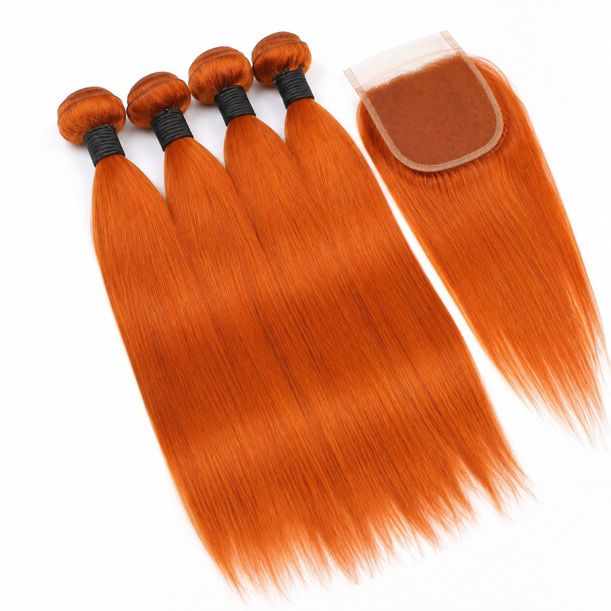 LX Hair 12" straight blended human hair in Orange, photo 2