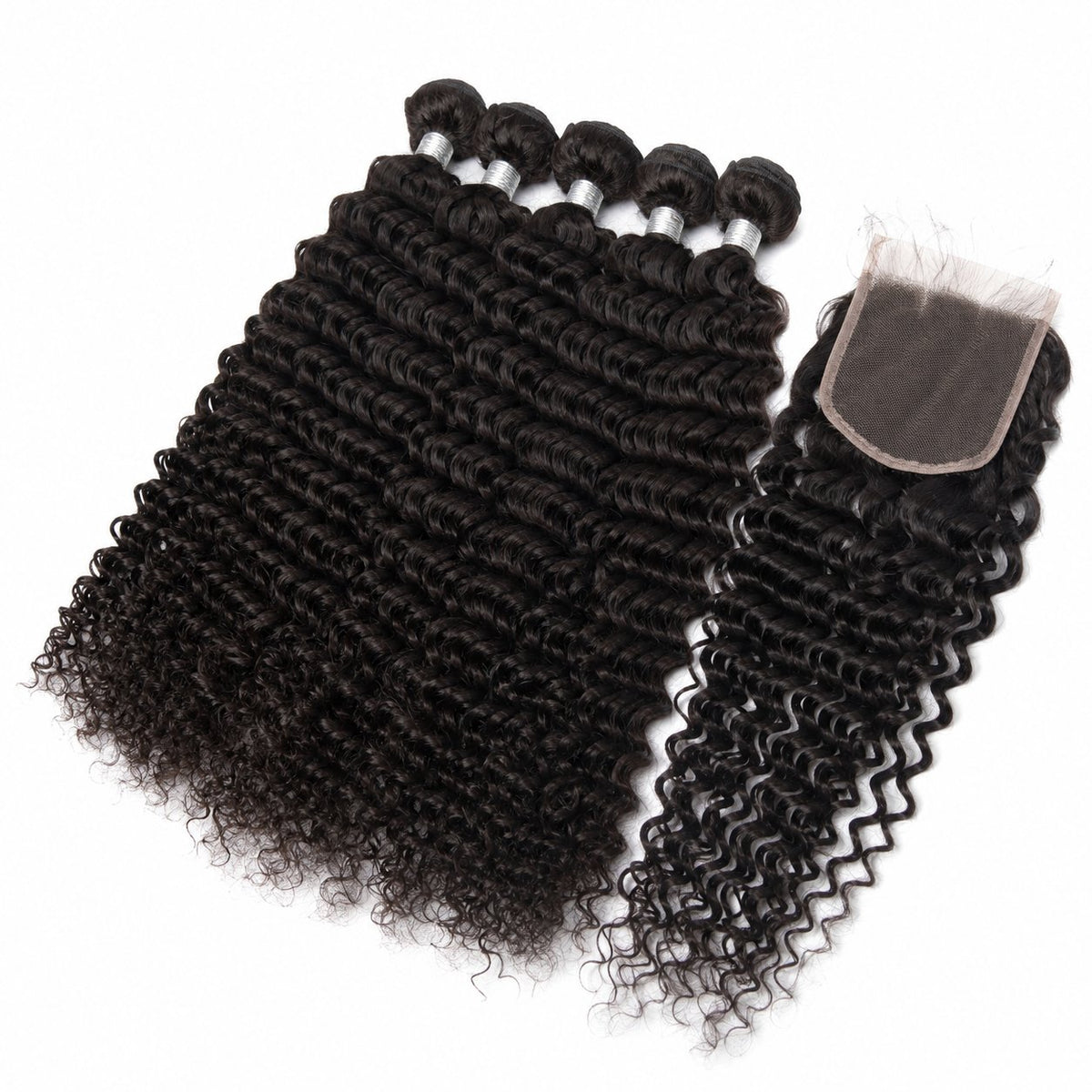 Miracle Ava deep curly blended human hair in 1B Natural Black, photo 2