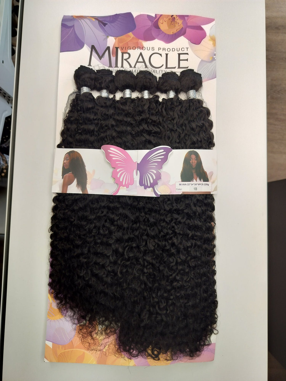Miracle Ava deep curly blended human hair in 1B Natural Black, photo 5