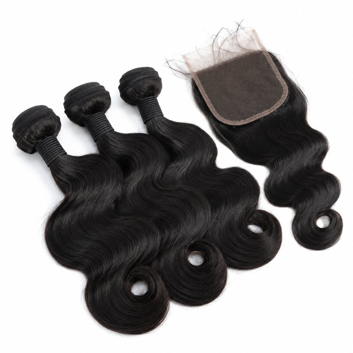 Ms Elegance 14" egg curl blended human hair in 1B Natural Black, photo 2