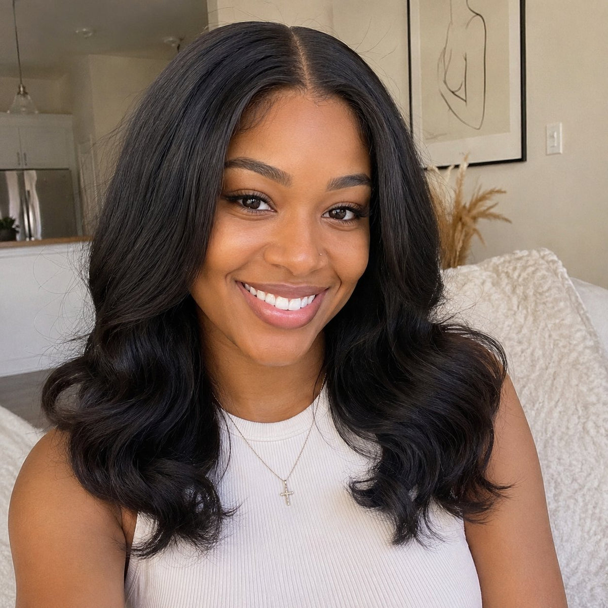 NIZ 10" body wave blended human hair in Natural, photo 3