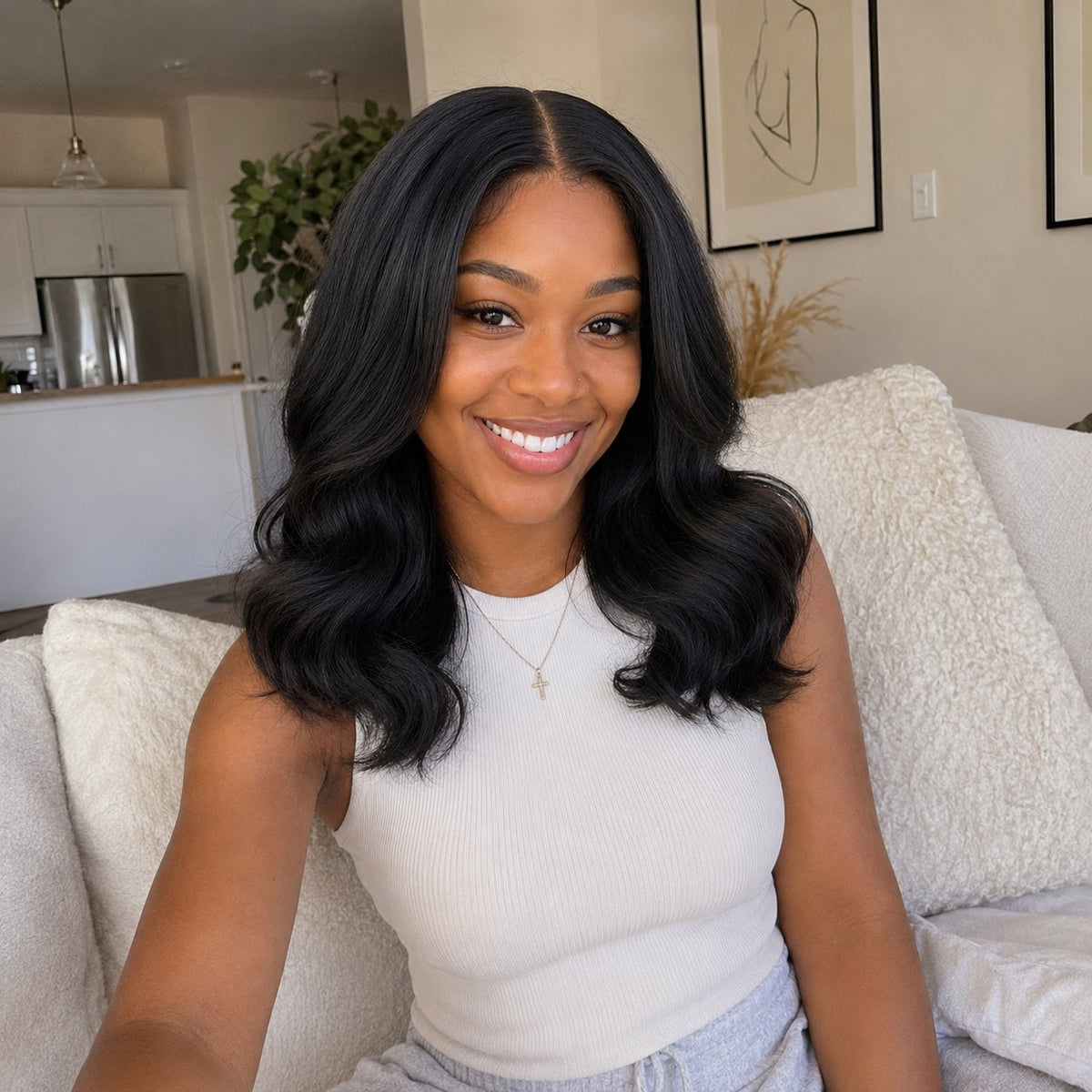 NIZ 10" body wave blended human hair in Natural, photo 4