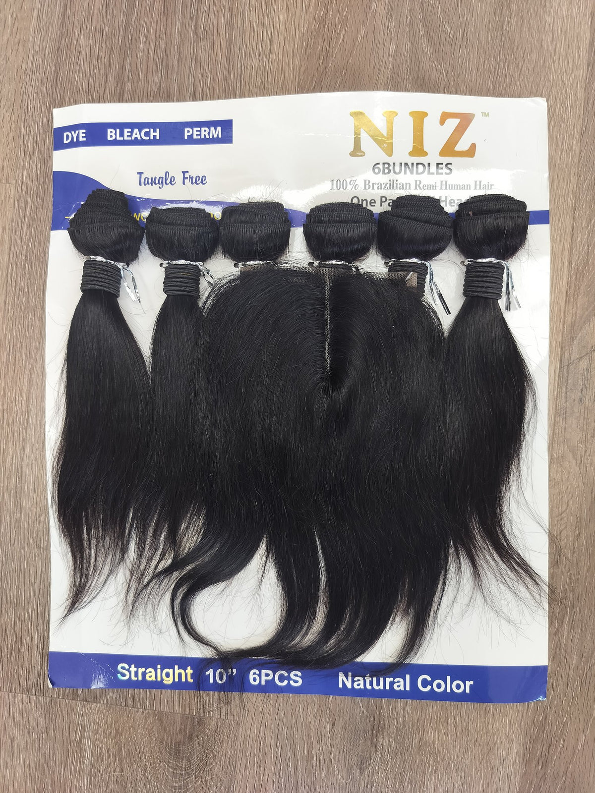 NIZ 10" straight blended human hair in Natural, photo 5