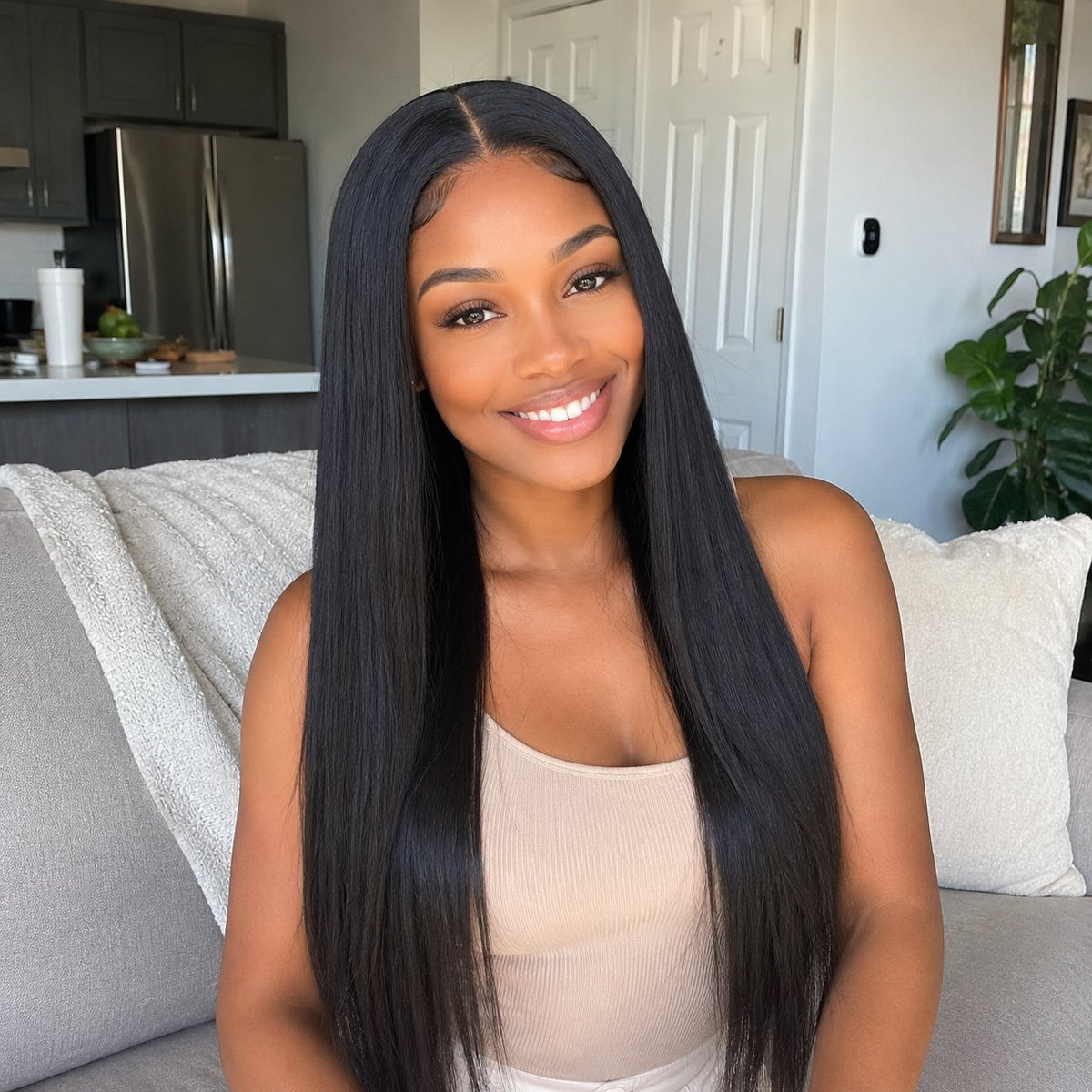 New Era 22" euro straight blended human hair in Natural Black, photo 3