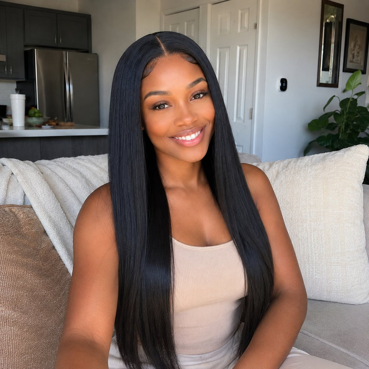 New Era 22" euro straight blended human hair in Natural Black, photo 4