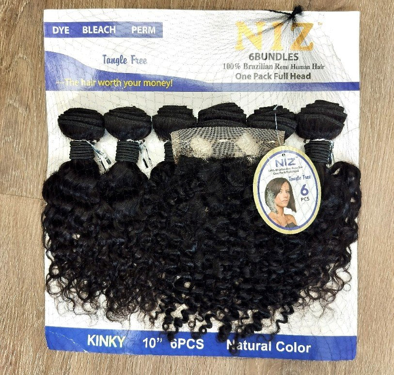 NIZ 10" kinky curly blended human hair in Natural, photo 3