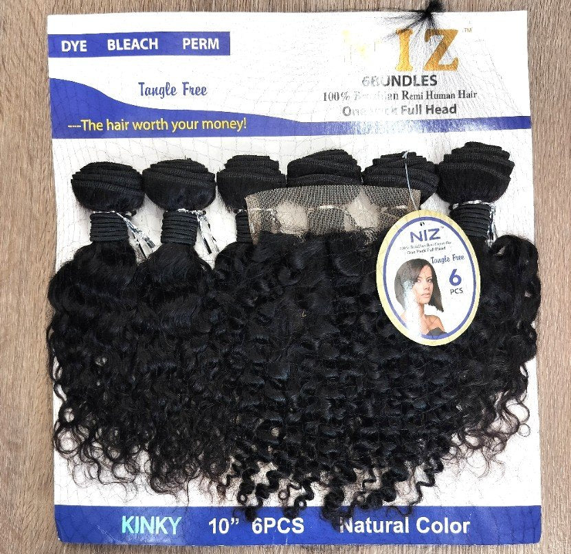 NIZ 10" kinky curly blended human hair in Natural, photo 4