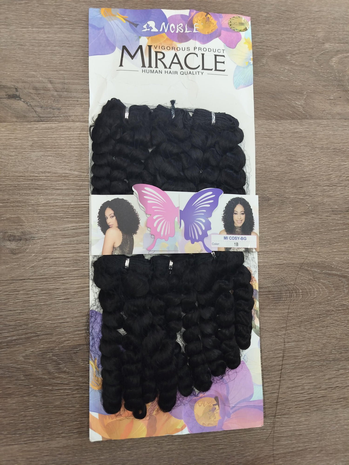 Noble Miracle Cosy 10" loose curl blended human hair in 1B Natural Black, photo 5