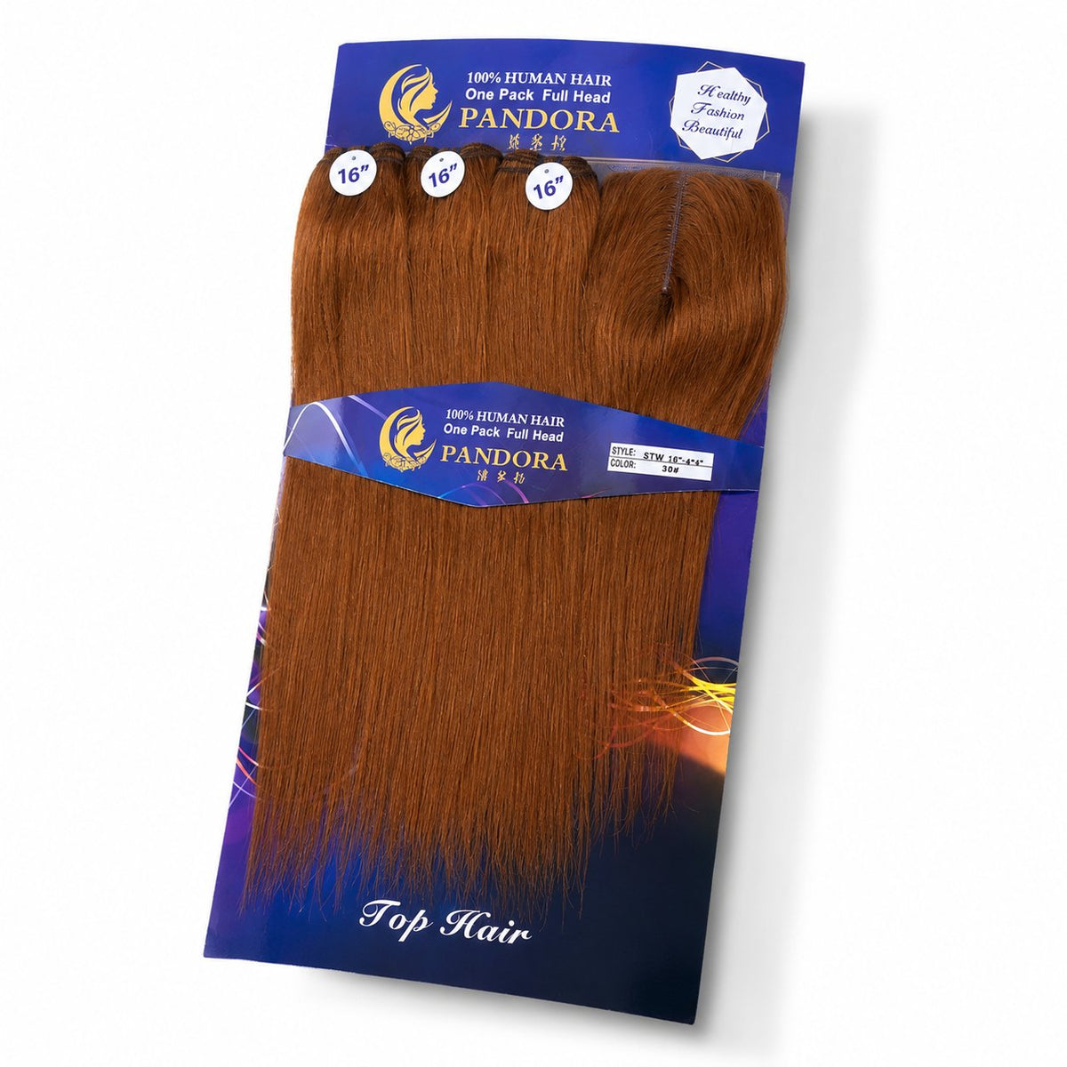 Pandora 16" straight blended human hair in Color 30, photo 2
