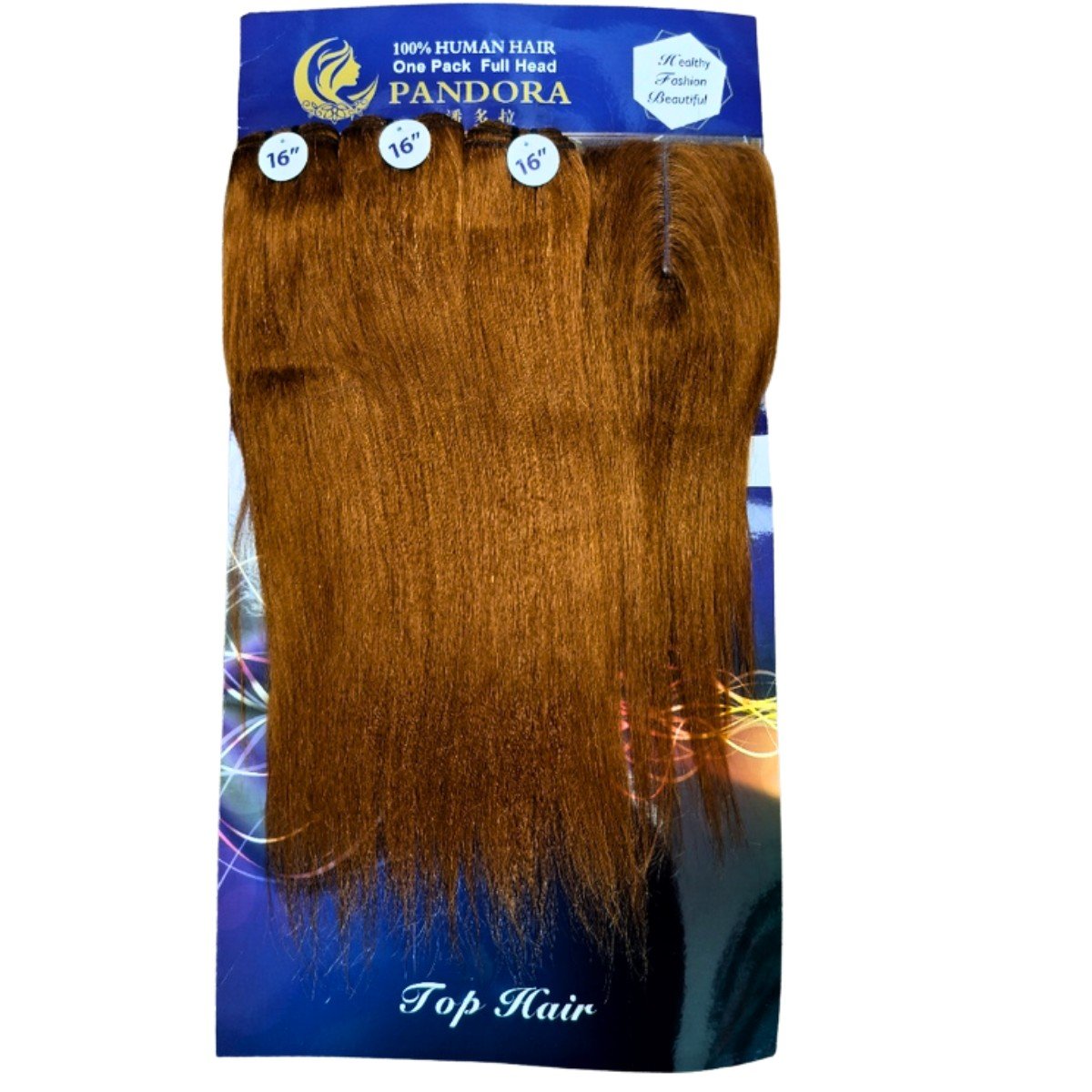 Pandora 16" straight blended human hair in Color 30, photo 3