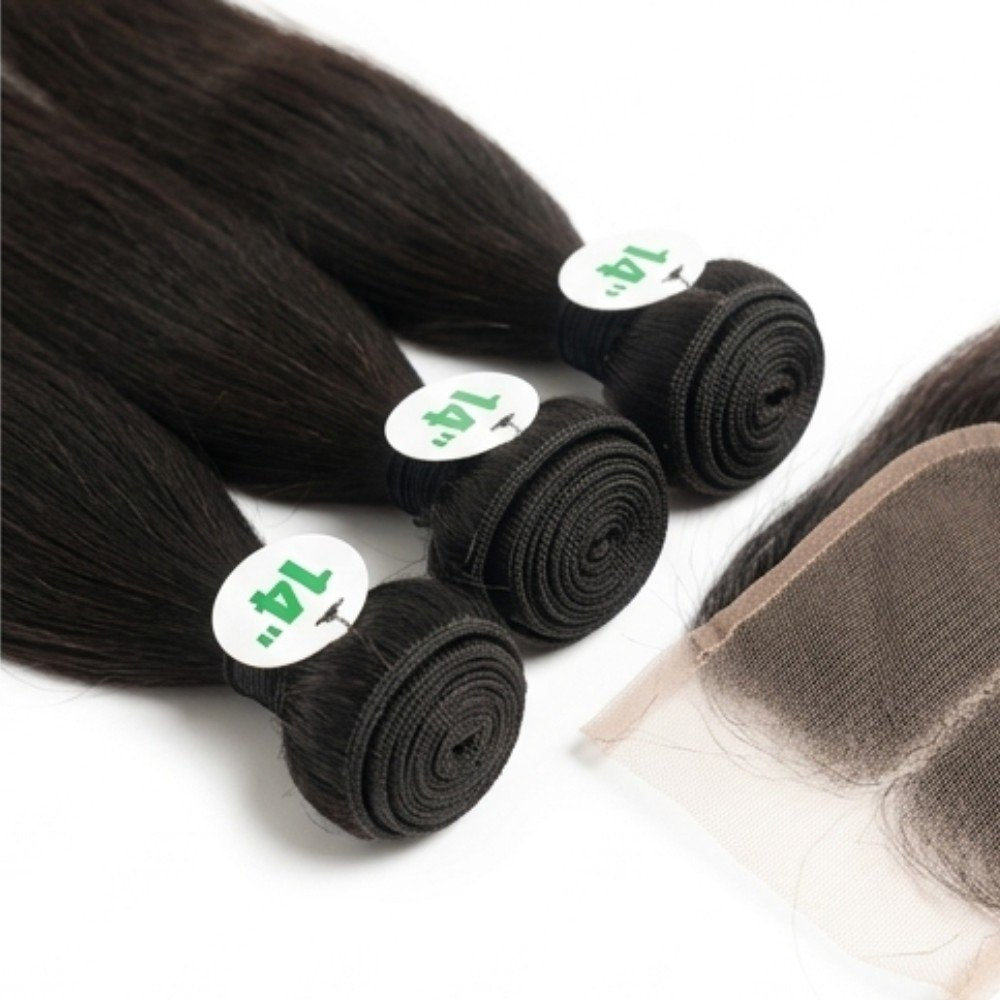 Rising Girl 14" straight blended human hair in Natural Black, photo 2