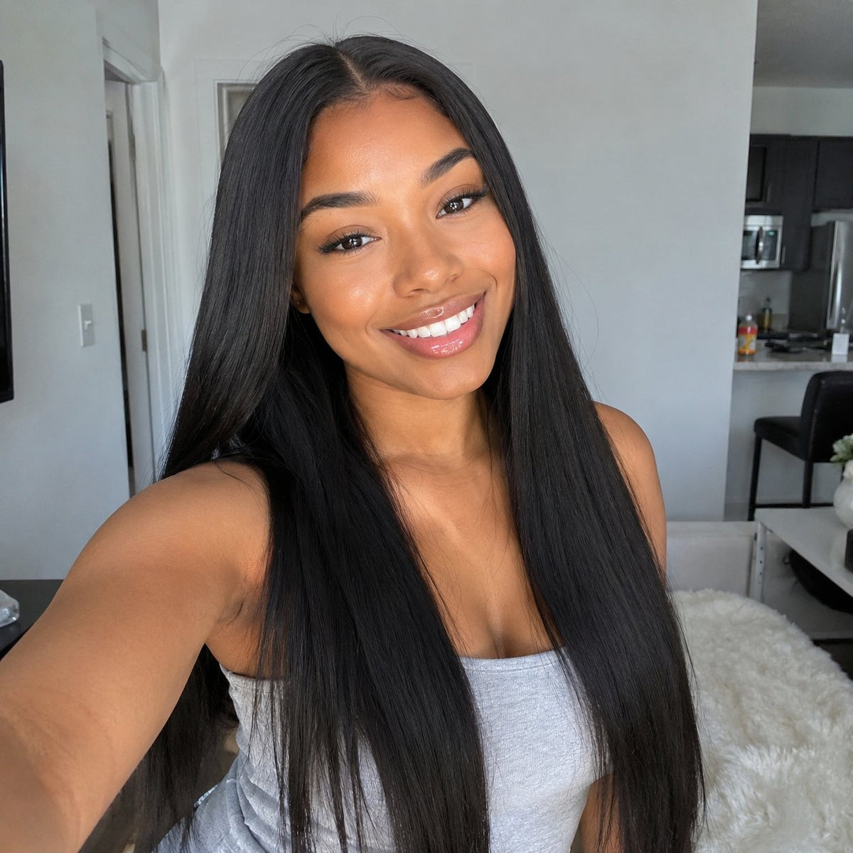 Rising Girl 20" straight blended human hair in Natural Black, photo 3