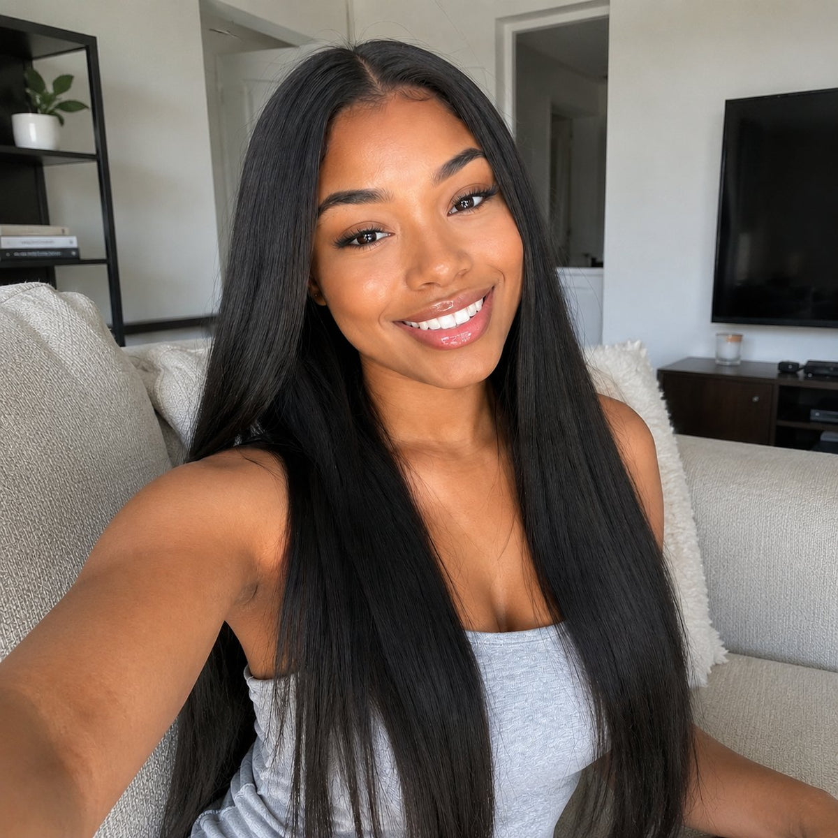 Rising Girl 20" straight blended human hair in Natural Black, photo 4