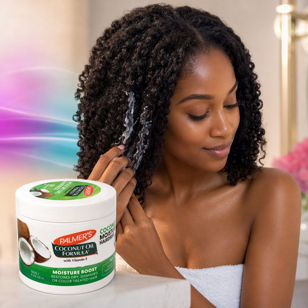PALMER'S Coconut Oil Moisture Gro Hairdress (5.25oz) - usage