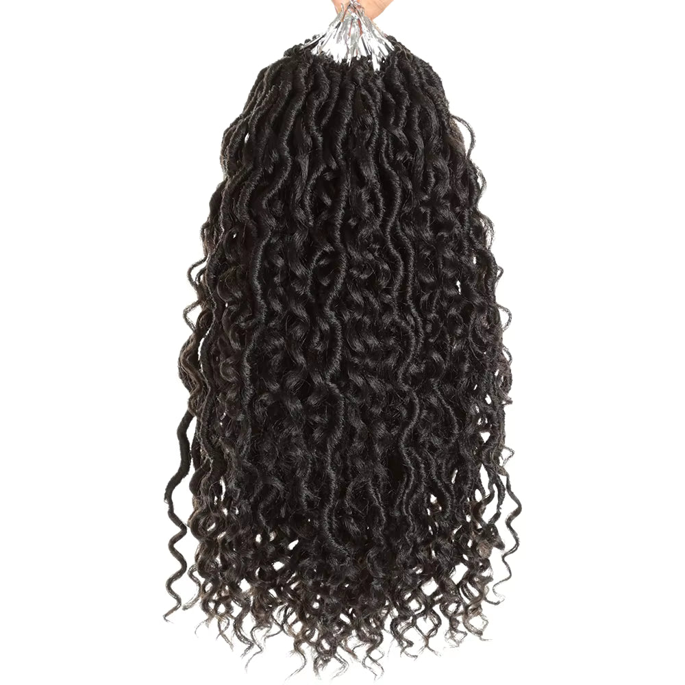 14 inch River Locs Crochet Curly Faux Locs Synthetic Braiding Hair Extensions - 75g