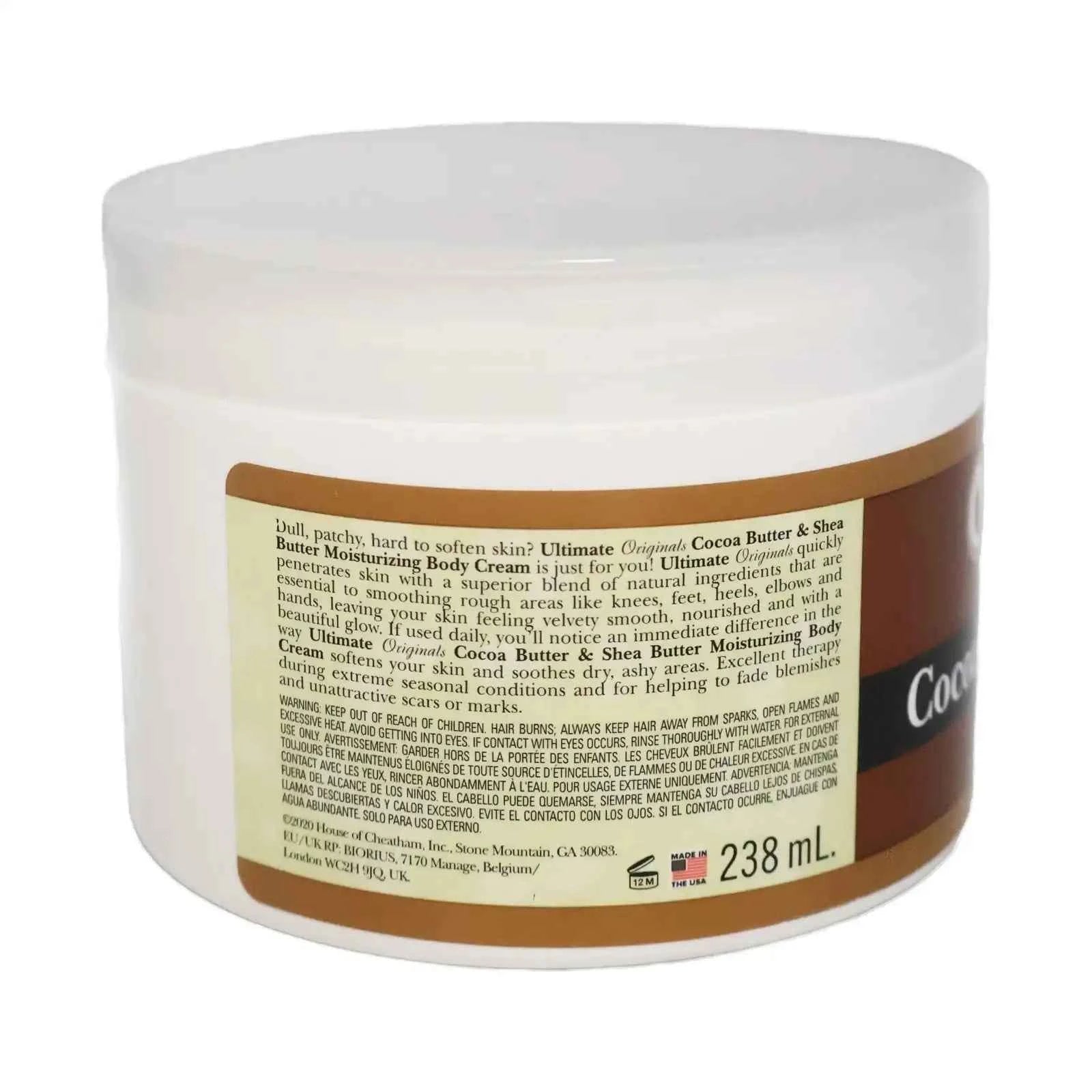 AFRICA'S BEST Ultimate Originals Cocoa & Shea Butter Body Cream (8oz)