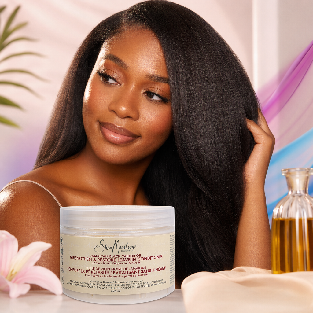 SheaMoisture Jamaican Black Castor Oil Strengthen & Restore Leave-In Conditioner (11.5oz) - result