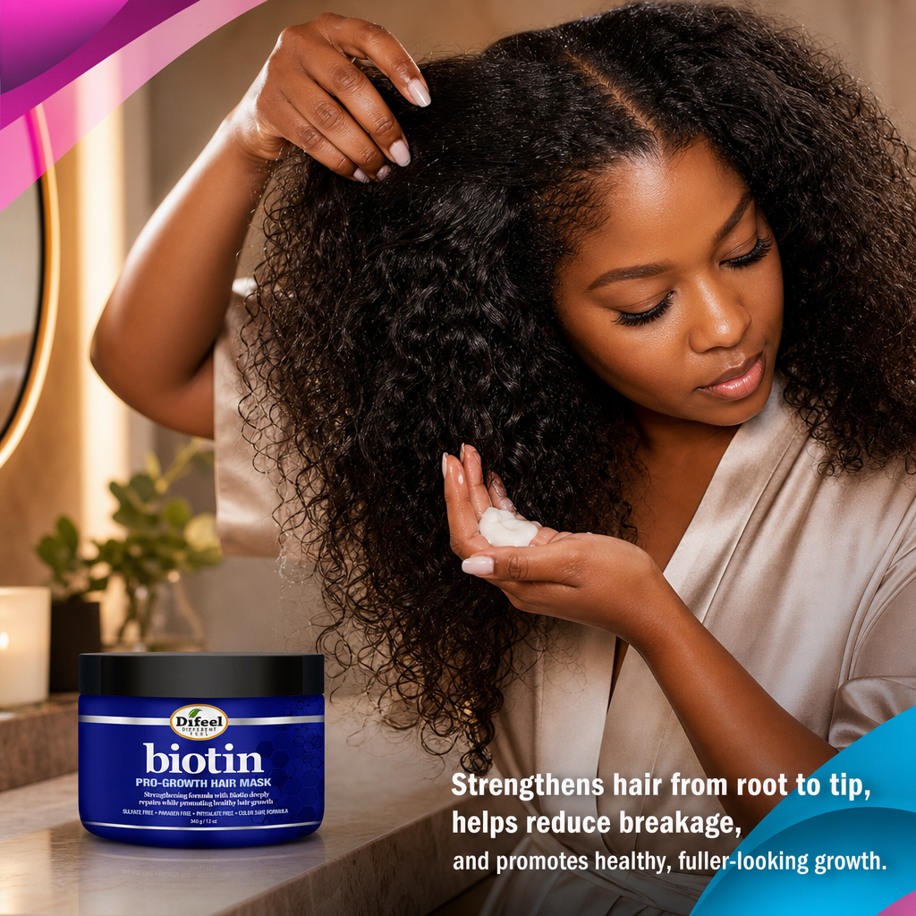 Difeel SUNFLOWER Difeel Biotin Pro-Growth Hair Mask (12oz) - usage