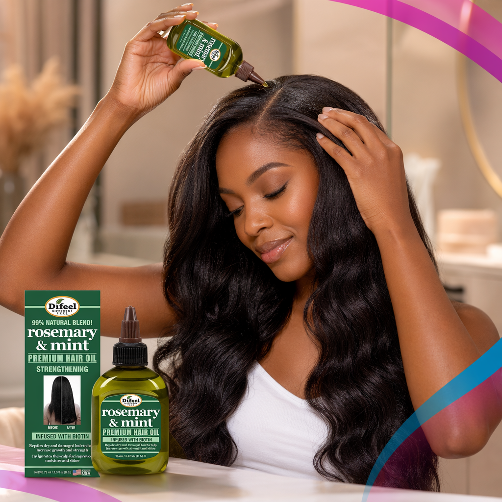 SUNFLOWER Difeel Rosemary Mint Premium Hair Oil - usage