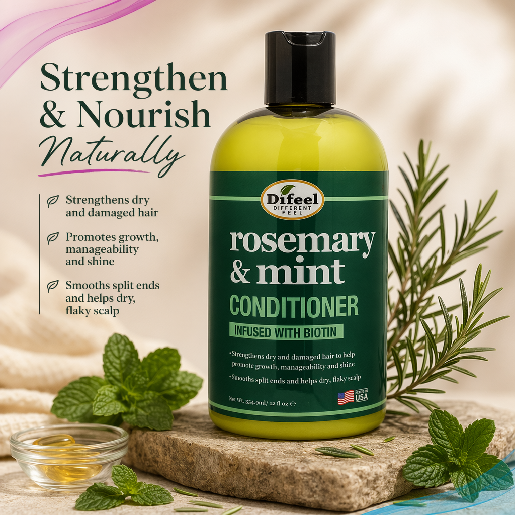 SUNFLOWER Difeel Rosemary Mint Strengthening Conditioner (12oz) - benefit