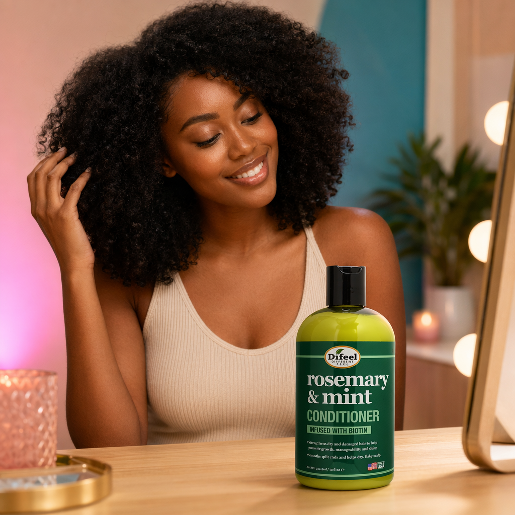 Difeel Rosemary Mint Strengthening Conditioner (12oz) - usage