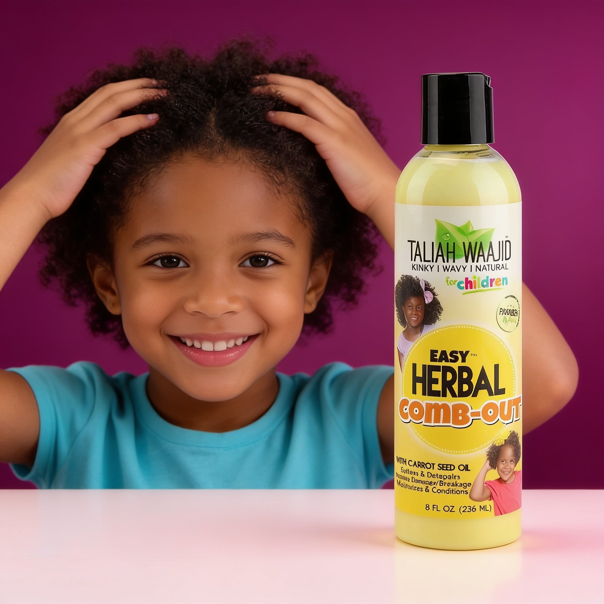 Taliah Waajid Children Kinky Wavy Natural Easy Herbal Comb-Out (8oz) - usage