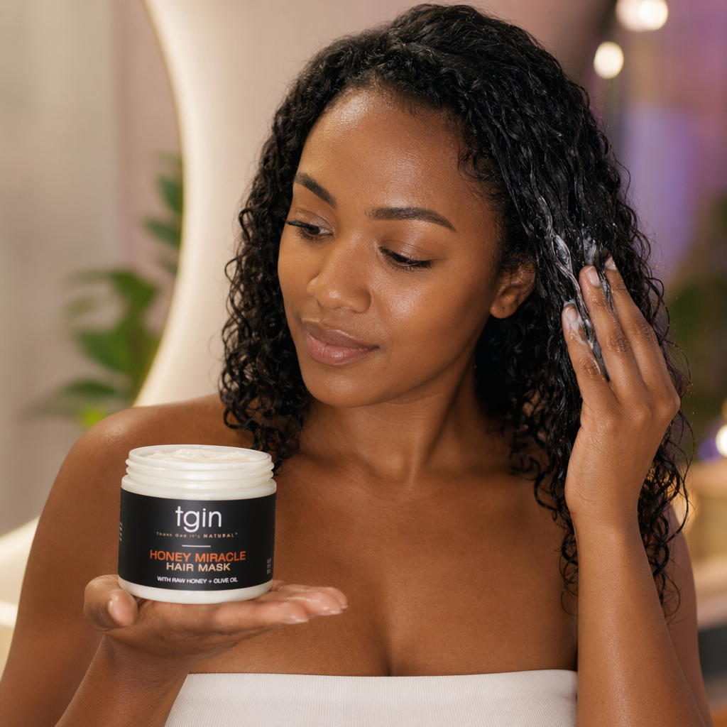 TGIN HONEY MIRACLE Hair Mask (12oz) - usage