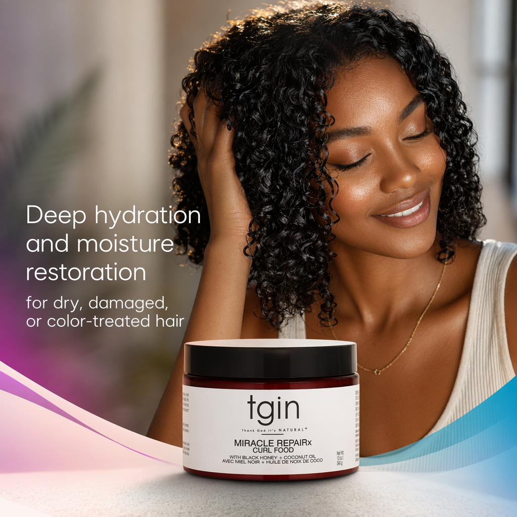 TGIN MIRACLE REPAIRX Curl Food Daily Moisturizer (12oz) - result