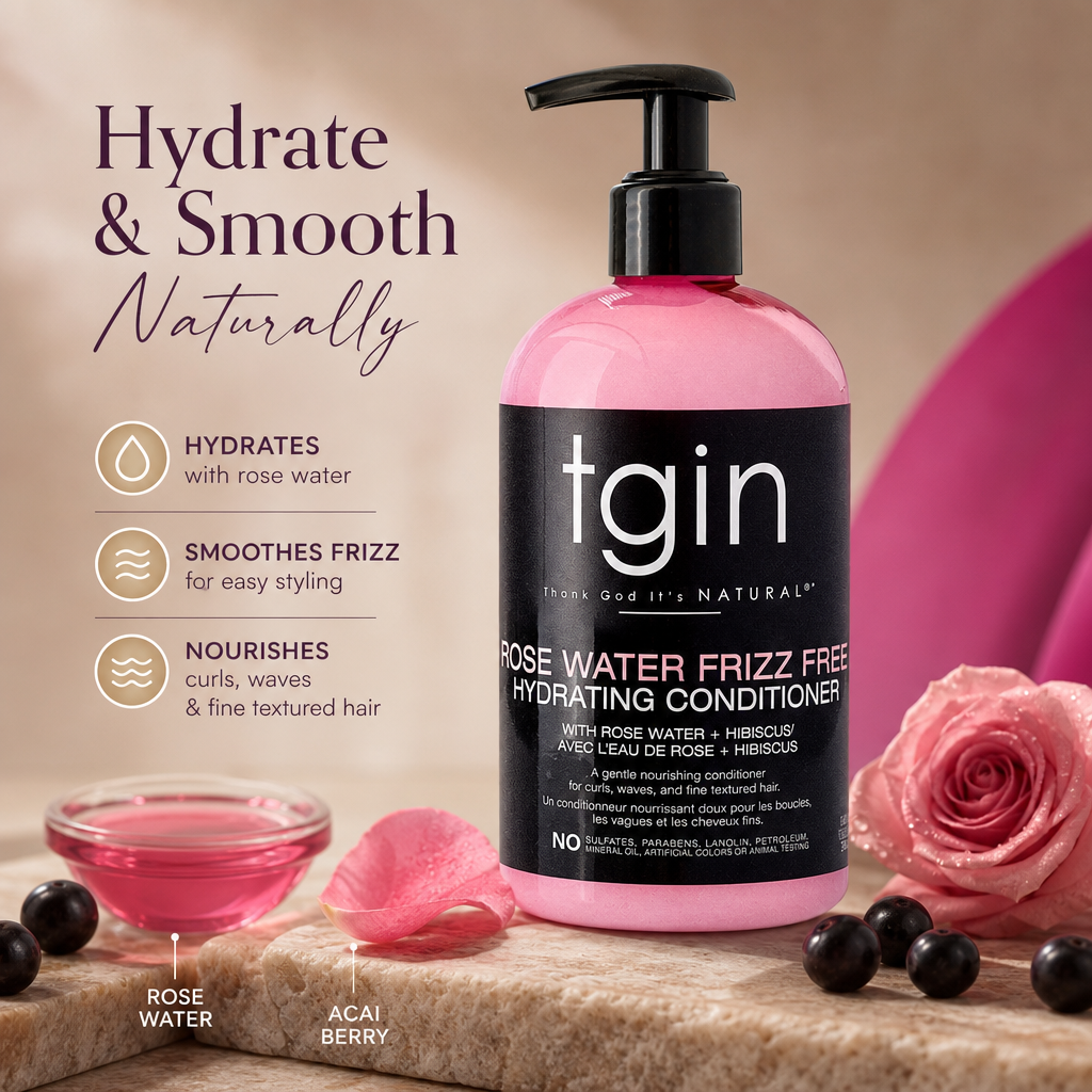 TGIN Rose Water Frizz Free Hydrating Conditioner (13oz) - benefit