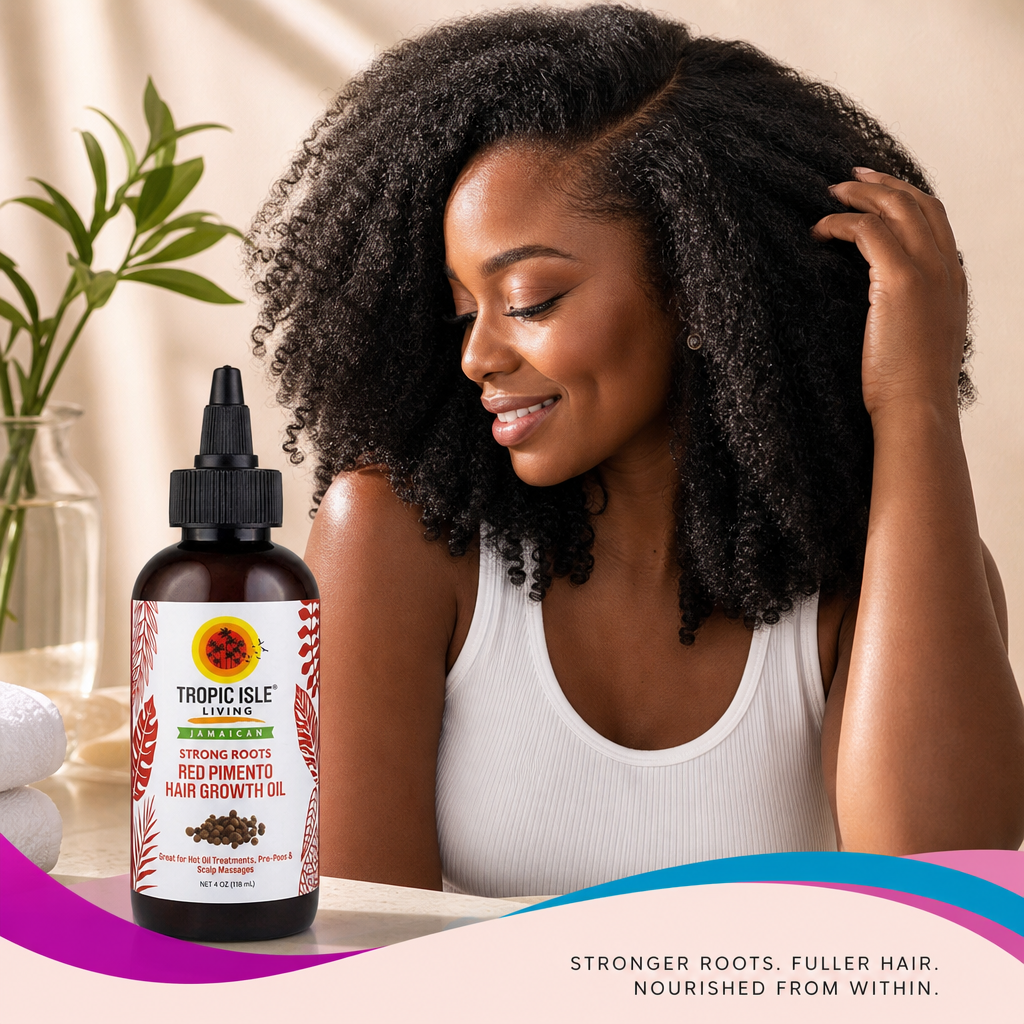 TROPIC ISLE LIVING Strong Roots Red Pimento Hair Growth Oil (4oz) - result