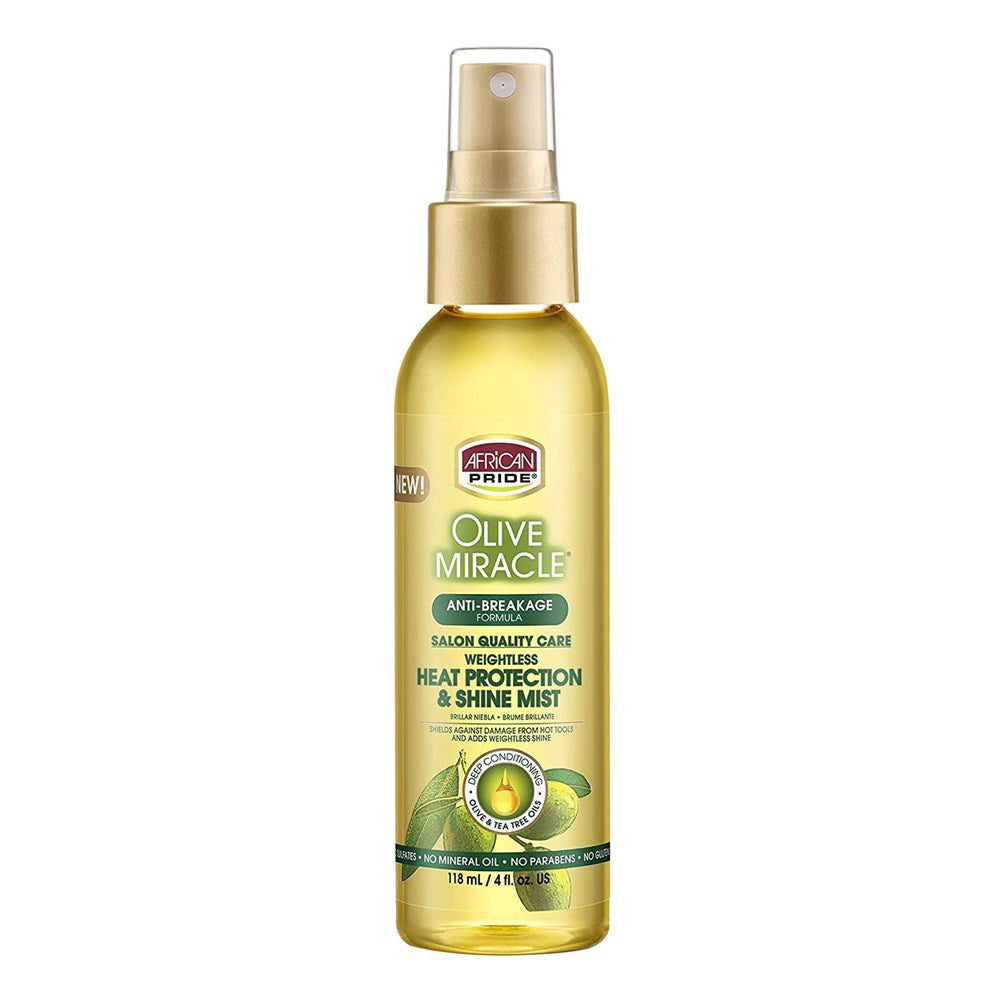AFRICAN PRIDE Olive Miracle Heat Protection & Shine Mist (4oz) - Celegant