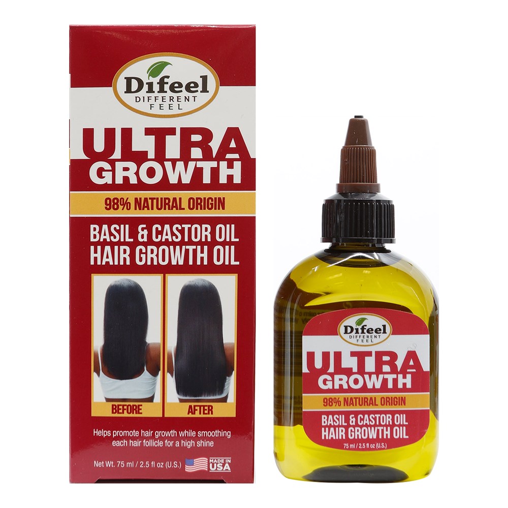 SUNFLOWER Difeel Ultra Growth Basil & Castor Oil Hair Growth Oil (2.5oz) - Celegant